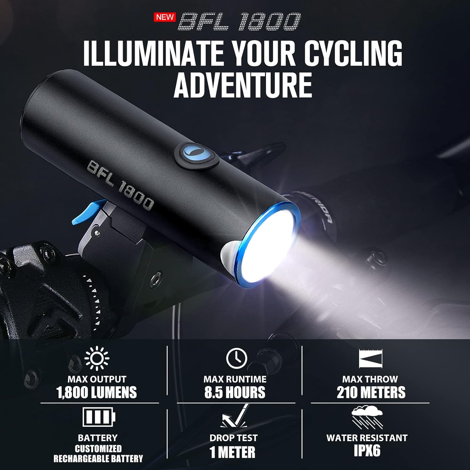 2 Pack 1,800 Lumen LED Bike Headlight L478814