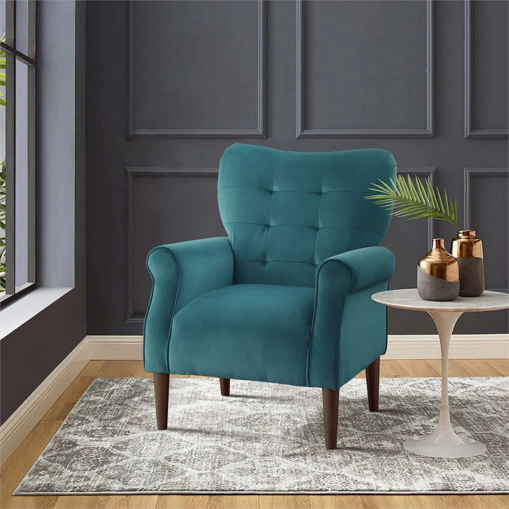 Teal Velvet Accent Chair M6909