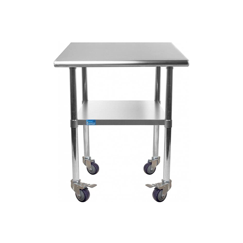 24 x 60 Stainless Steel Work Table with Casters T430823