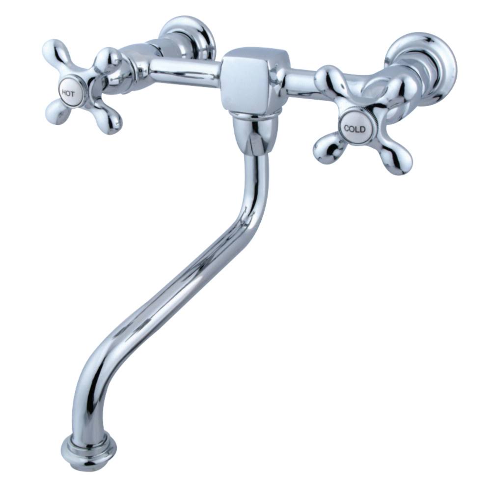 Polished Chrome Wall Mount Bathroom Faucet O392575