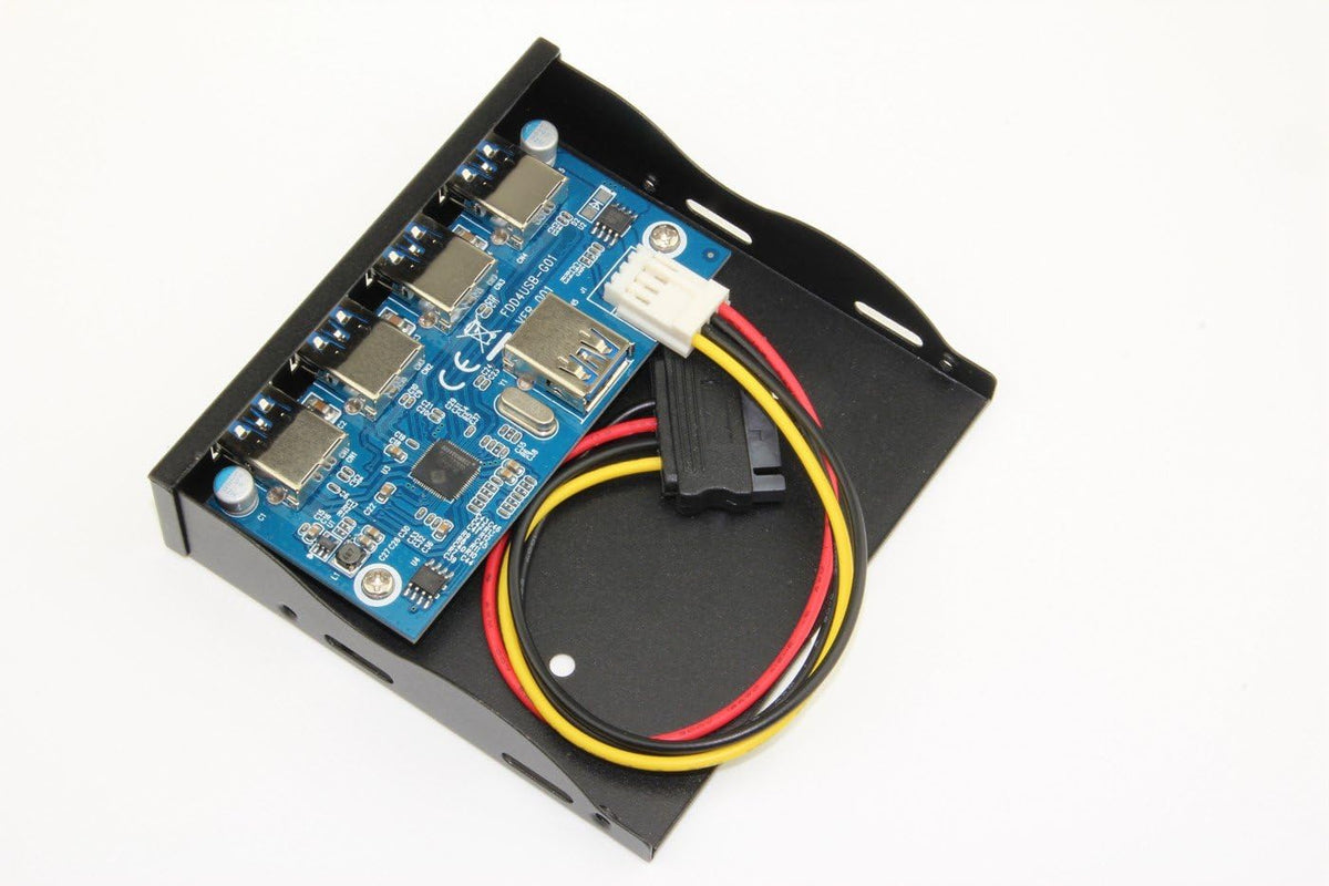 USB 3.0 4-Ports 3.5 inch Metal Front Panel USB Hub with 15 Pin SATA Power Connector H76973