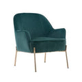 Brown Velvet Accent Chair with Gold Adjustable Legs K5840