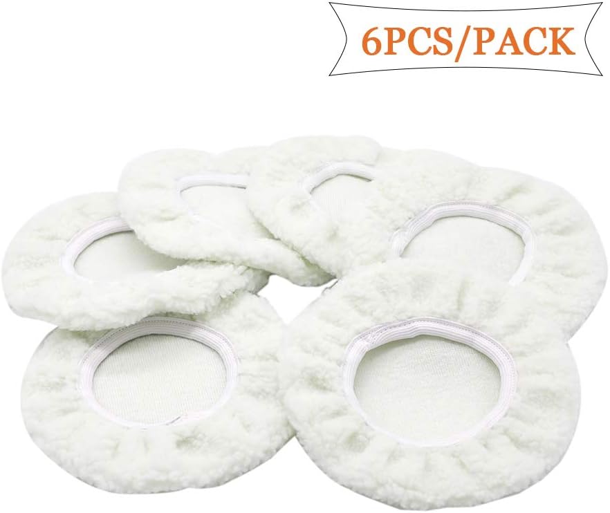 Cotton Polishing Bonnet Buffing Pad Cover for 5 to 6 Car Polisher Pack of 6Pcs Z853