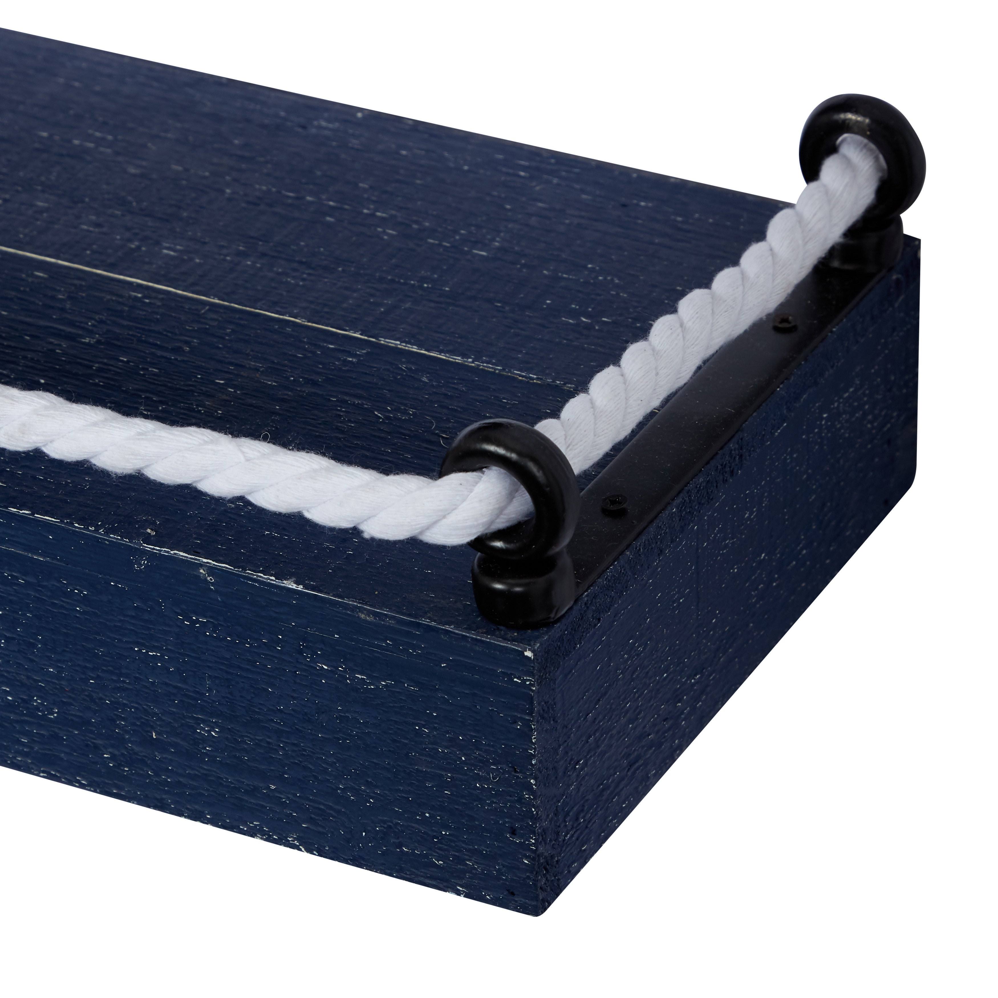 Blue Wood Wall Shelf, Set of 3 U6667