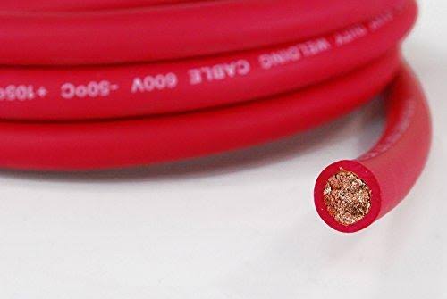 100 ft 2 Gauge AWG Copper Welding Battery Cable Red V6283