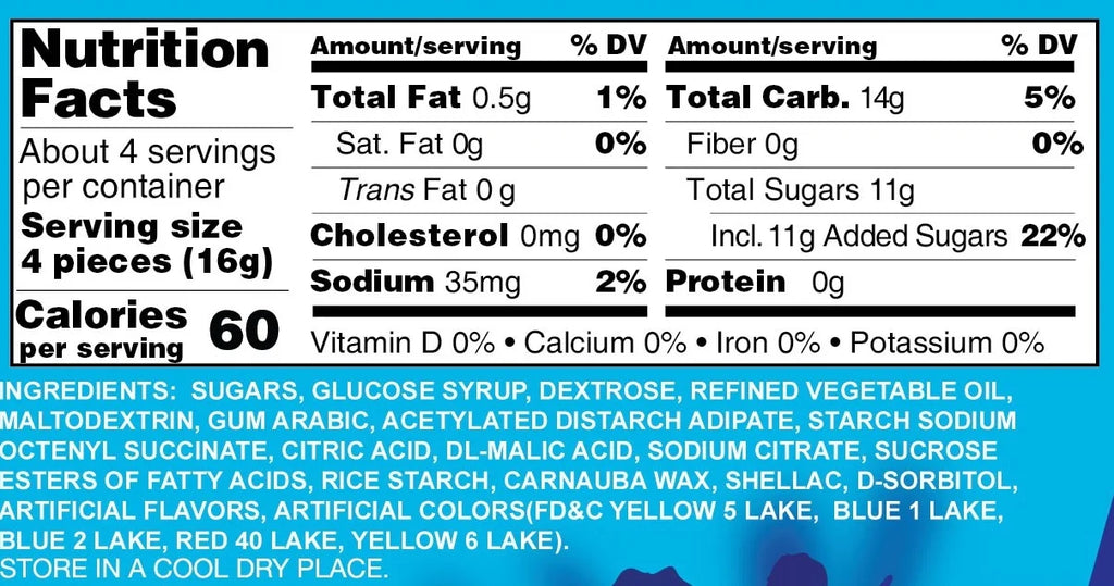 Sour-Dusted Chewy Candy, 2.5 Ounce Peg Bag, 12 Count Display Box Q965