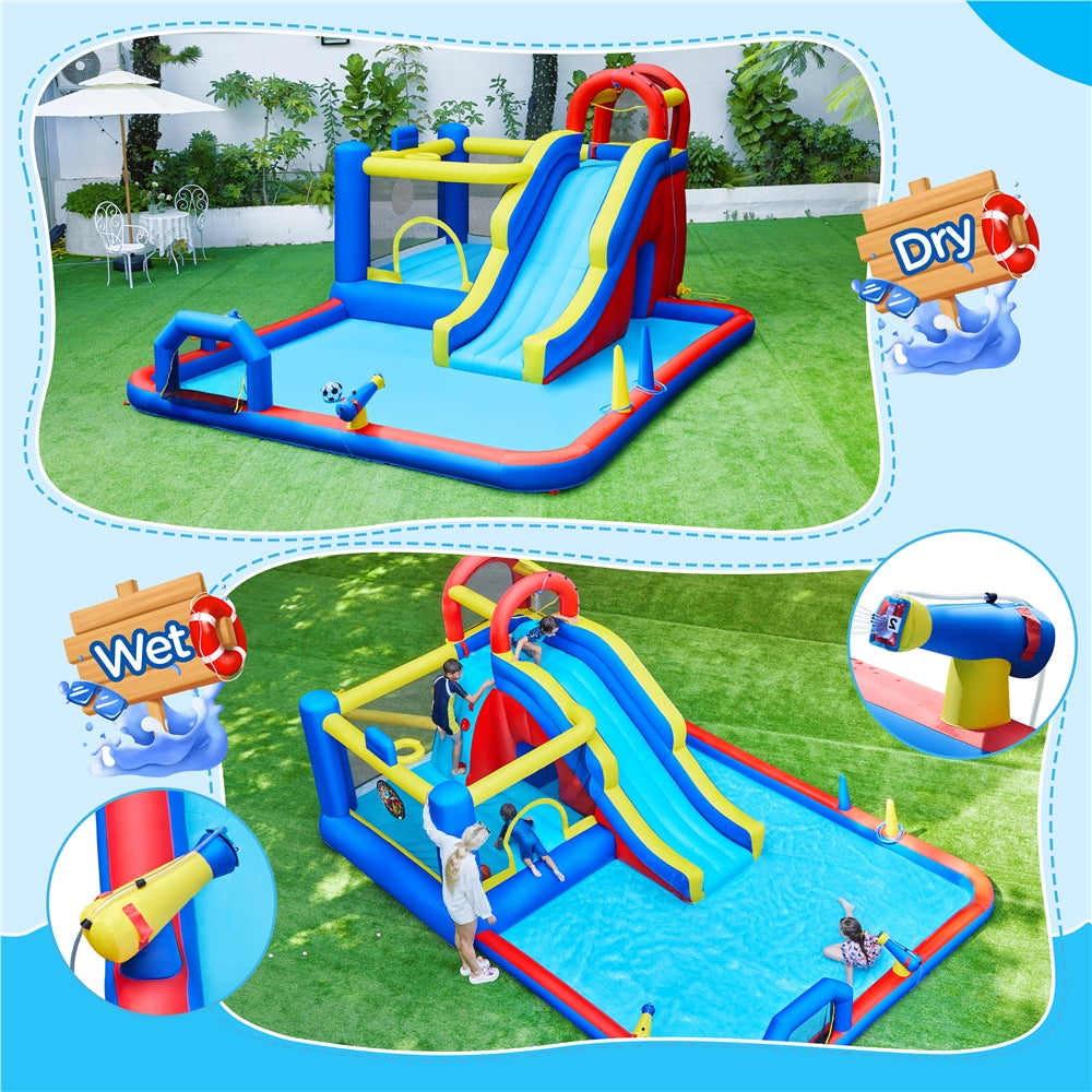 10-In-1 Inflatable Water Slide Bouncer with Blower & Storage Bag G5783