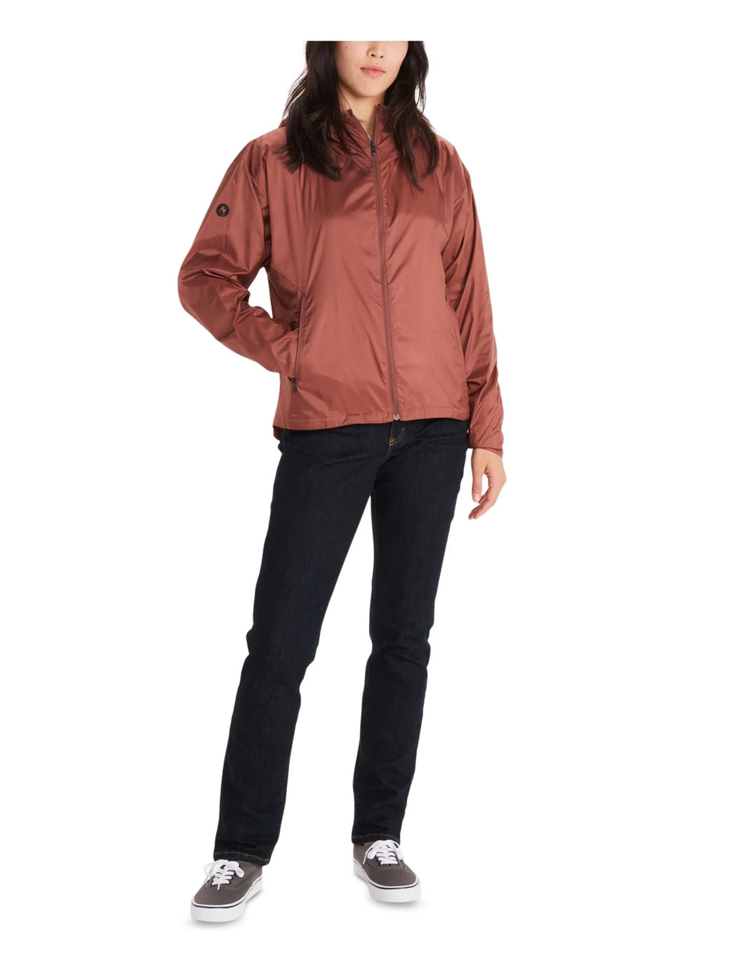Brown Zippered Hooded Wind Breaker Jacket N1192