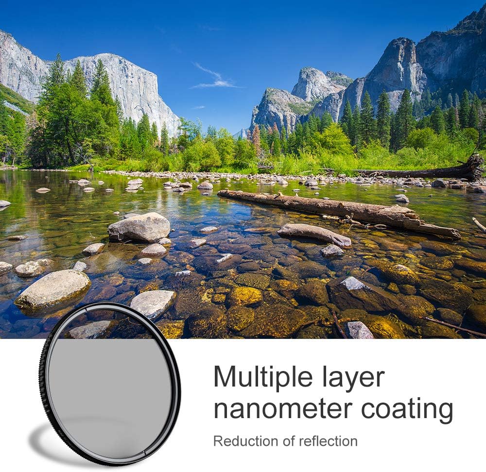 77mm Circular Polarizer Glass Filter Ultra-Slim, 18 Multi Layer Coatings, Pack of 2 Y629578