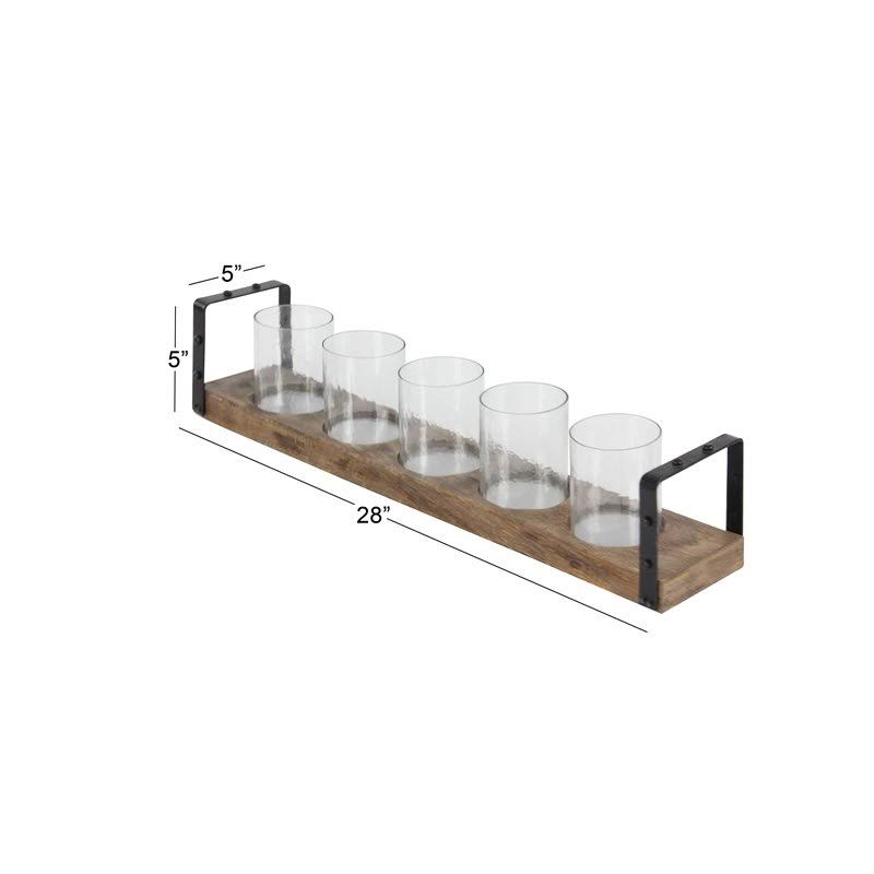 Brown Iron Metal Candle Holder S737170