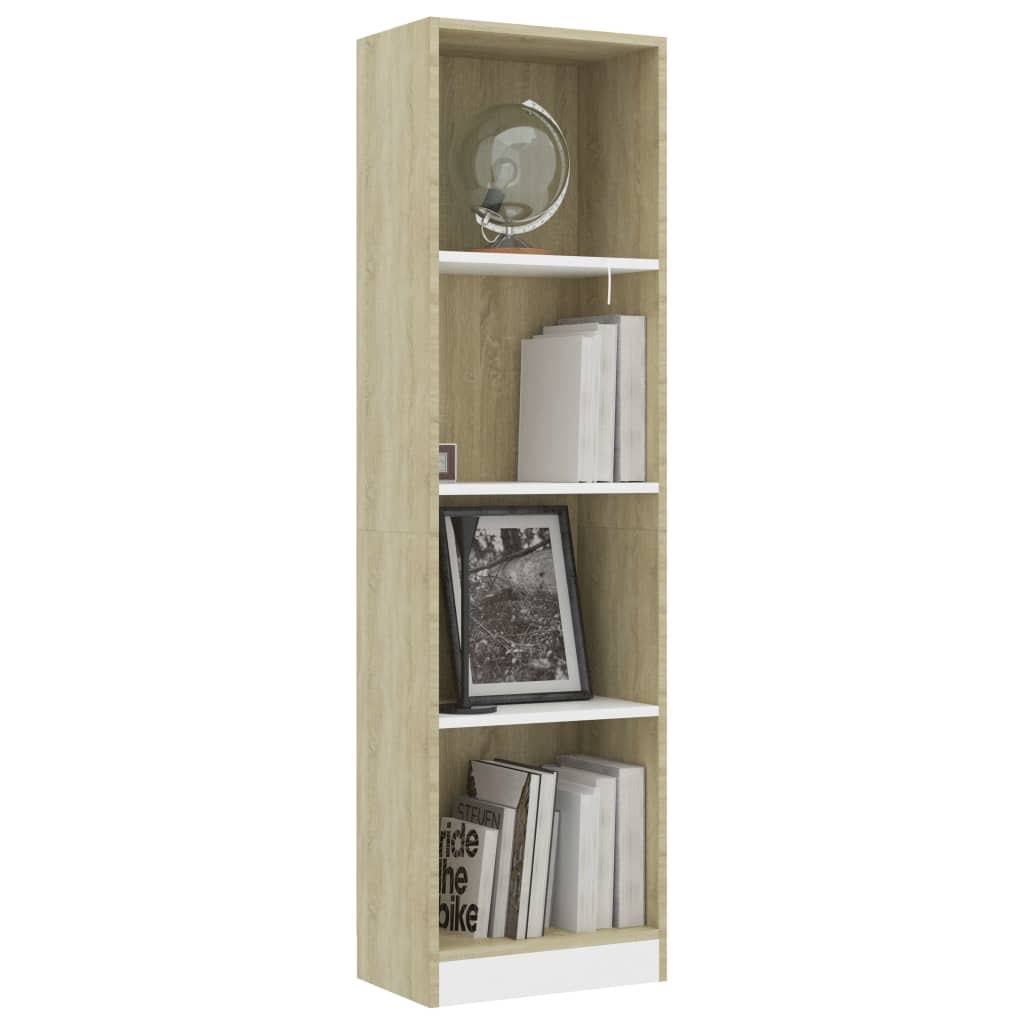 White 4-Tier Book Cabinet W636