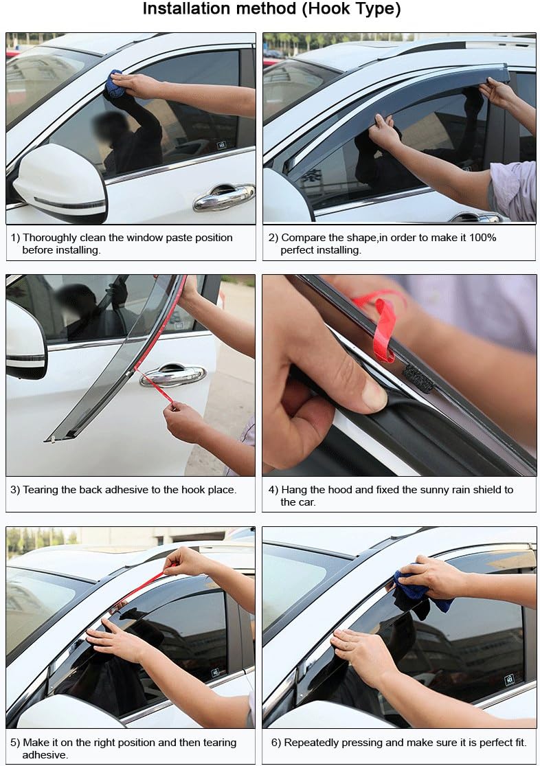Car Window Visor Vent Shade Deflector Sun/Rain/Fog Guards Z8259