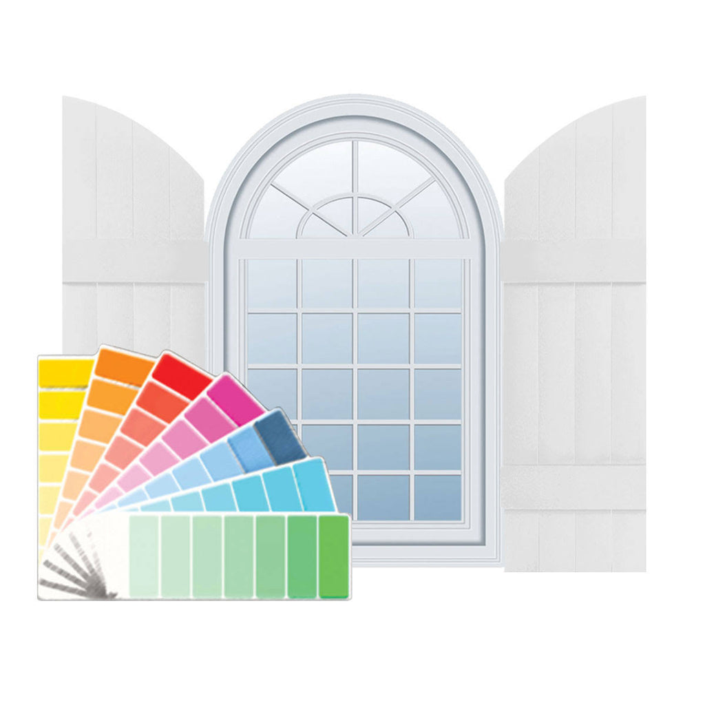 14 inchw x 45 inchh Vinyl Shutters with Archtop X77537