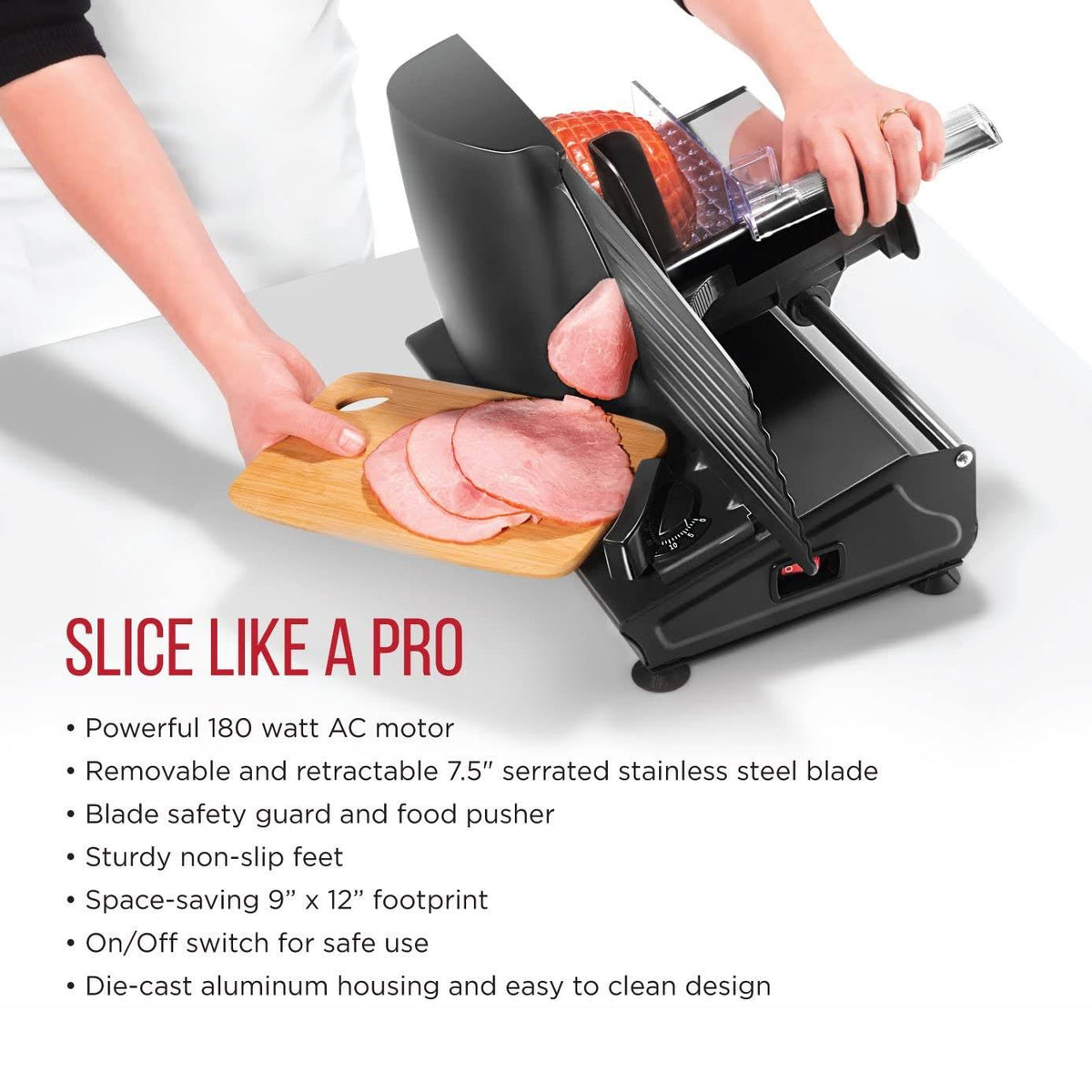 Black Stainless Steel Electric Food Slicer D88791