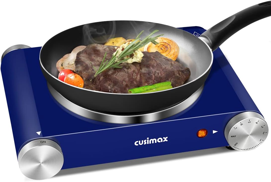 Electric Burner Hot Plate with Adjustable Temperature Control, Stainless Steel K214