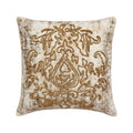 White 20"x20" Velvet Suede Embroidery Throw Pillows J490258