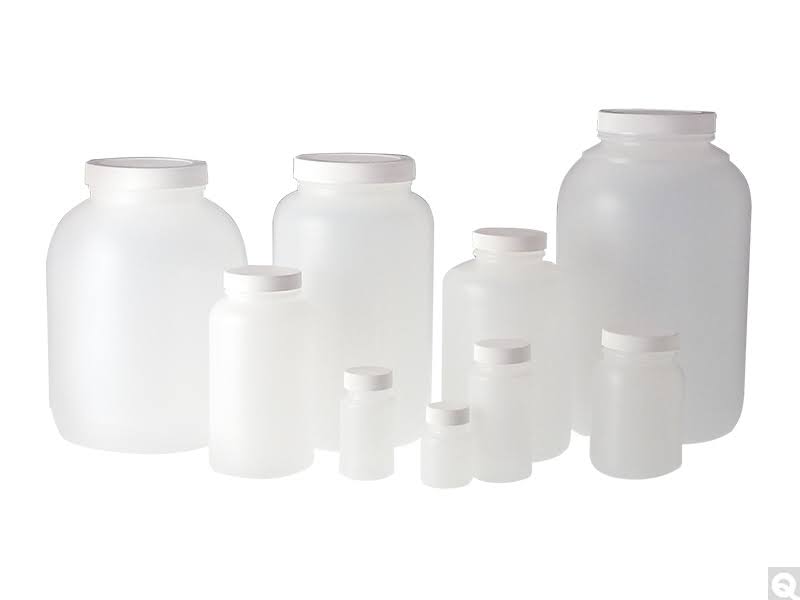 1 oz Natural HDPE Wide Mouth Round Bottles with 28-400 Neck Finish, Pack of 1650 H379101