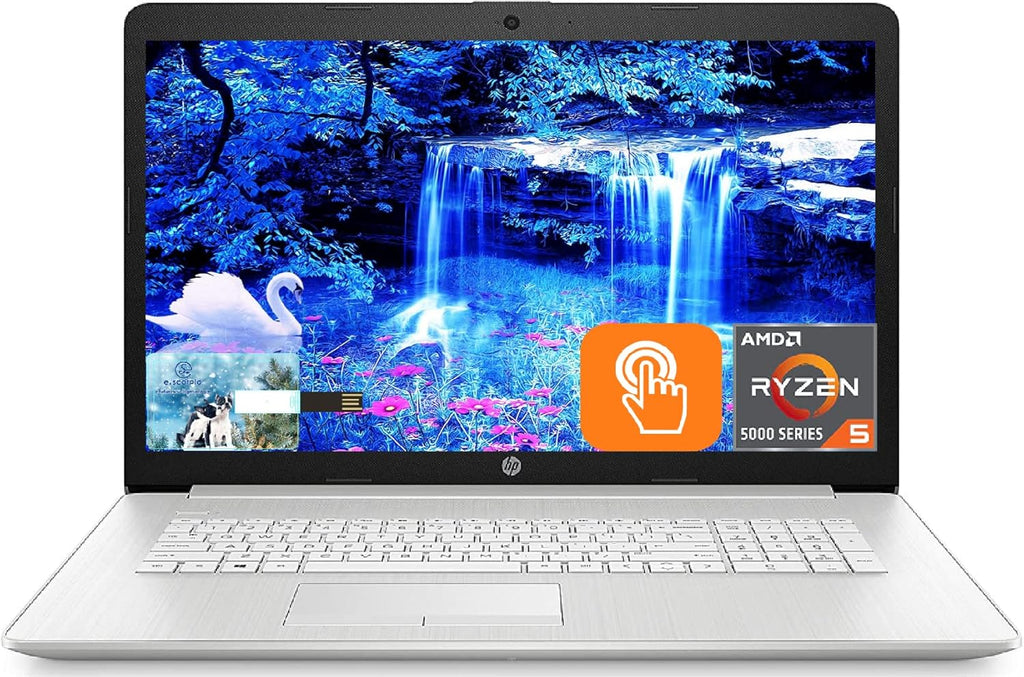 HP 17.3 HD+ Touchscreen Business Laptop, AMD 6-Core Ryzen 5 5500U, 12GB RAM, 256GB SSD+1TB HDD, HDMI, Webcam, WiFi, Win 10 J615