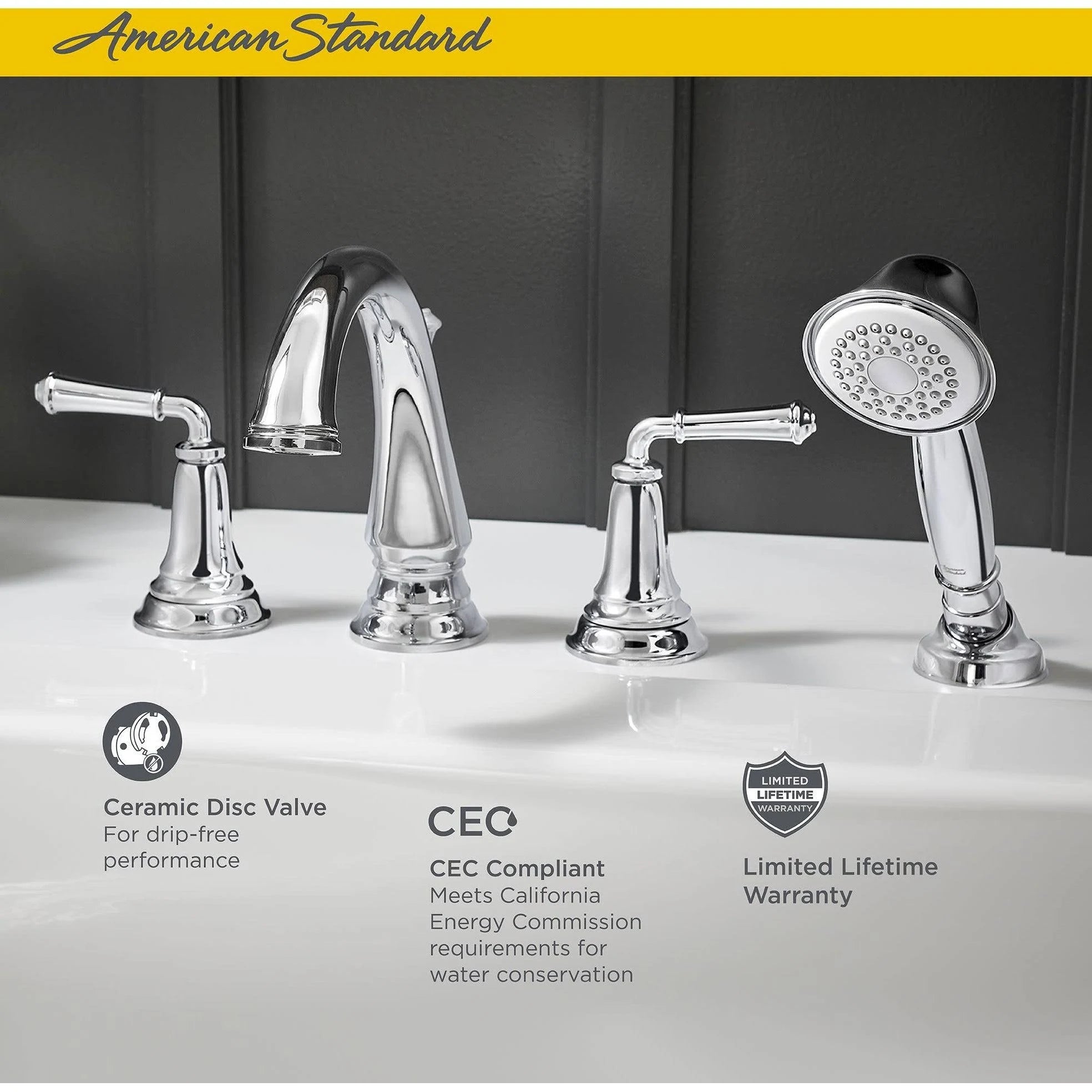 Polished Chrome Roman Tub Faucet with Personal Shower R9252