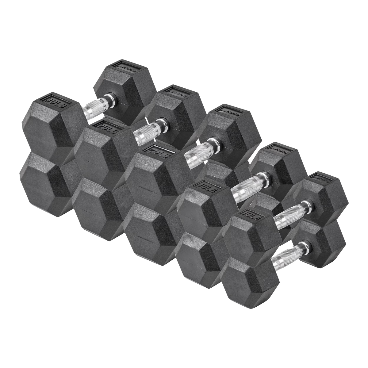 200 lb Hex Rubber Dumbbell Set X981357