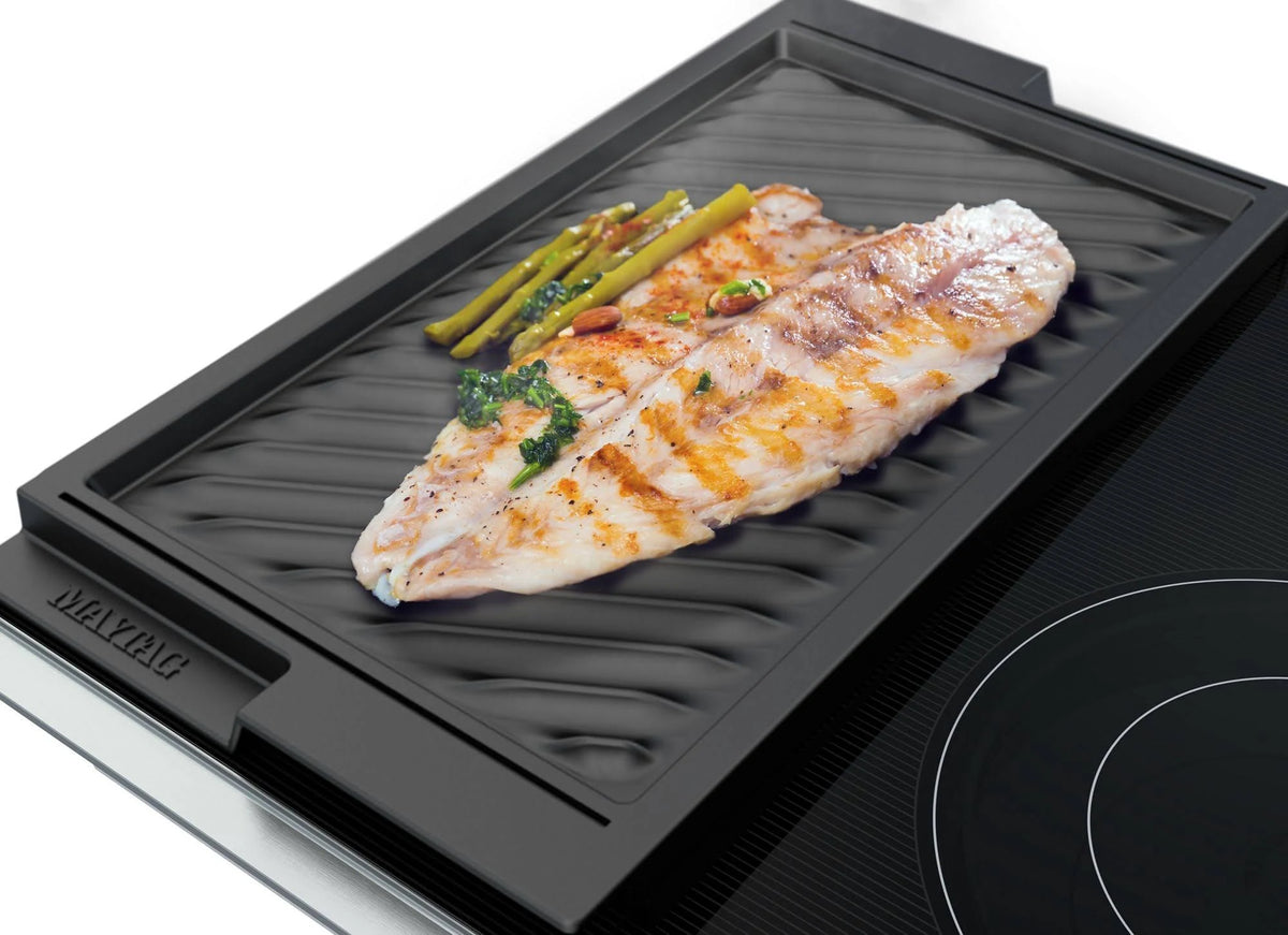 30-Inch Electric Cooktop with Reversible Grill and Griddle Stainless Steel L885