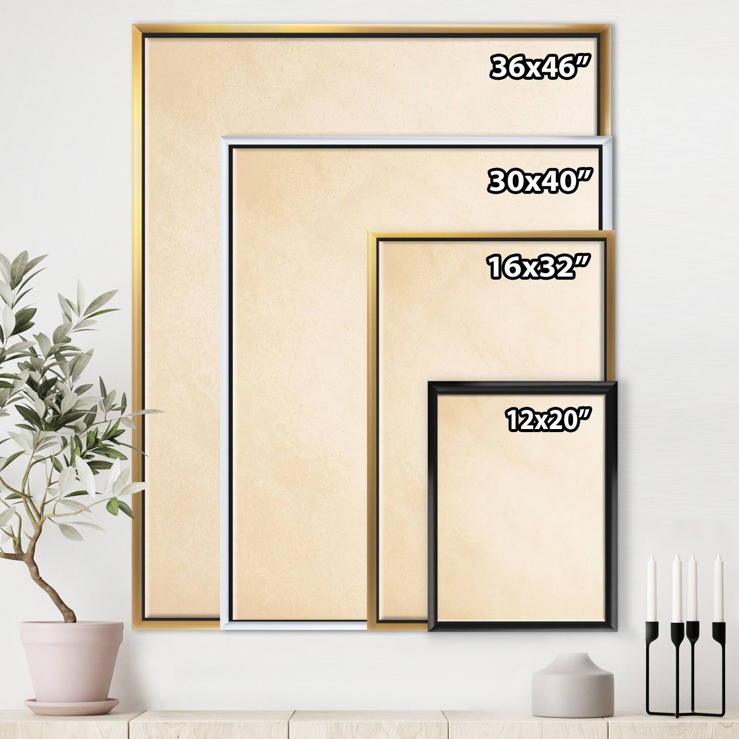 Nautical Coastal Framed Canvas - 34 in. Wide x 44 in. High - Gold B49095