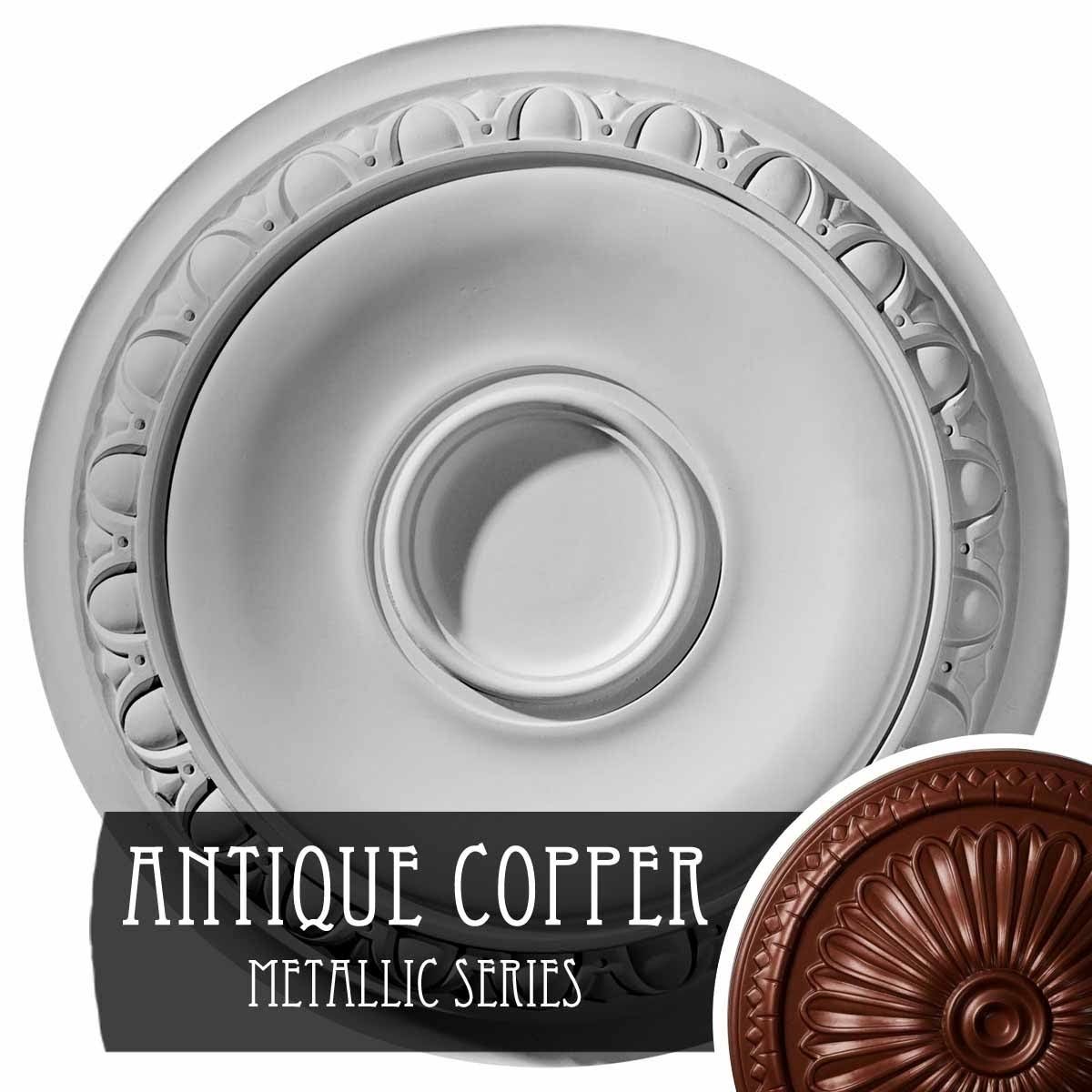 24 1/4x22OD x 1 1/2x22P Ceiling Medallion Brushed Mahogany S872