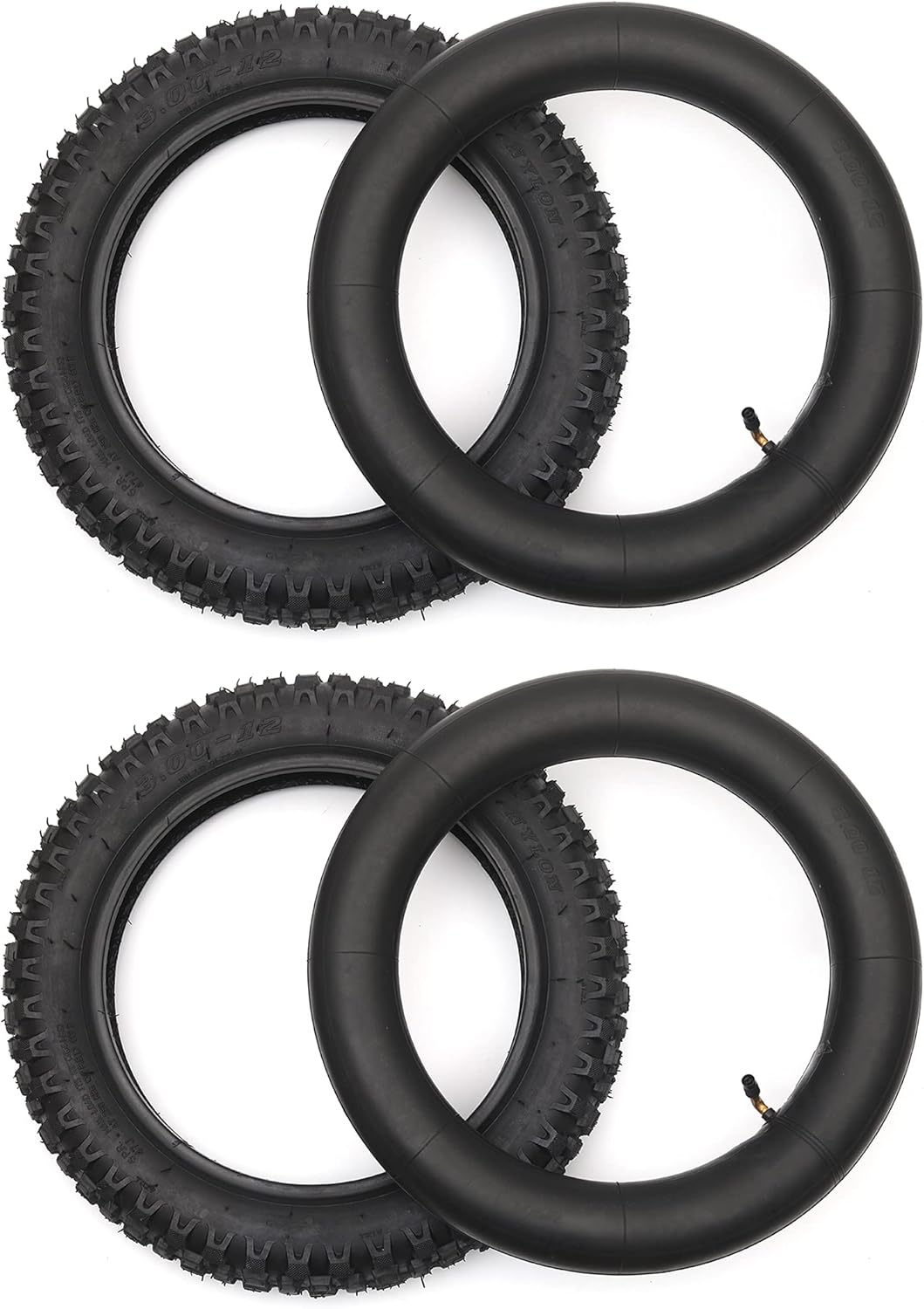 3.00-12 Knobby Motocross Bike Tire and Tube Set with TR87 Valve Stem S400011
