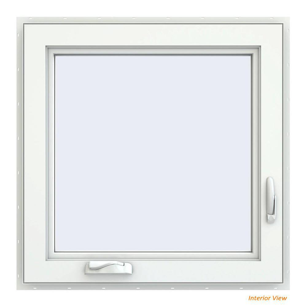 White Vinyl Casement Window with Screen W50785