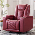 Power Recliner Chair Set of 3 PU Leather Black W42679
