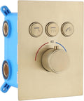 Polished Chrome 3 Way Shower Diverter Valve Brass Thermostatic Shower Mixing Mixer Valve Pressure Balancing Shower Valve Kit I337548
