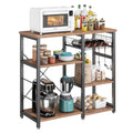 Vintage Brown 3-Tier Baker's Rack with Storage J376770