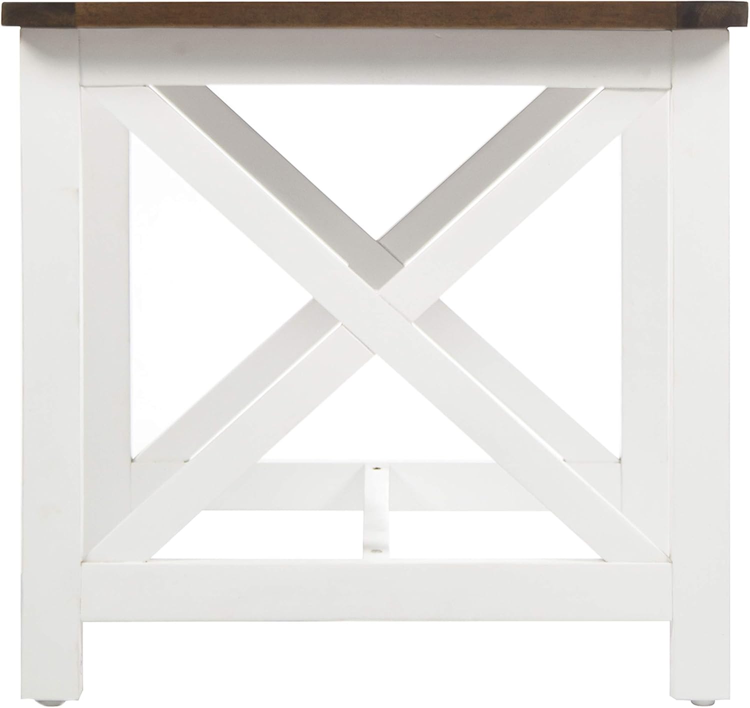Pu White/Dark Oak Acacia Wood End Table M3096