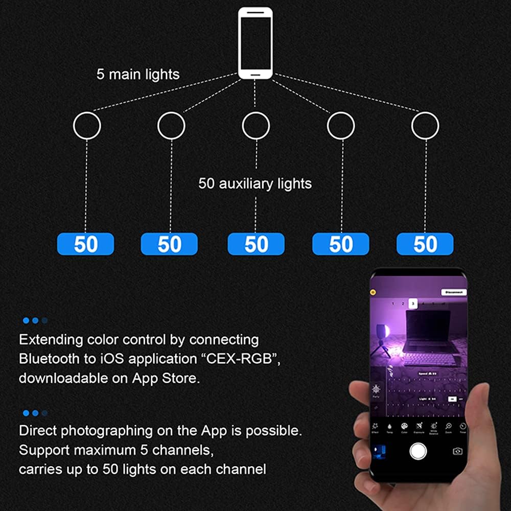 Mini RGB LED Light with APP Control, 2800K-10000K Dimmable Camera Video Lighting X659