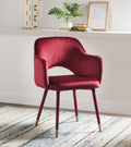 Bordeaux-Red Velvet Accent Chair J4669