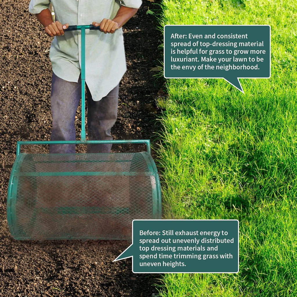 Compost Spreader with Metal Mesh Basket Adjustable Pole (31 inch) Q936208