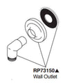 Matte Black Wall Outlet and Flange Y34369