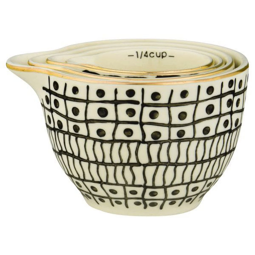Black & White Stoneware Measuring Cups, Set of 4 O2870