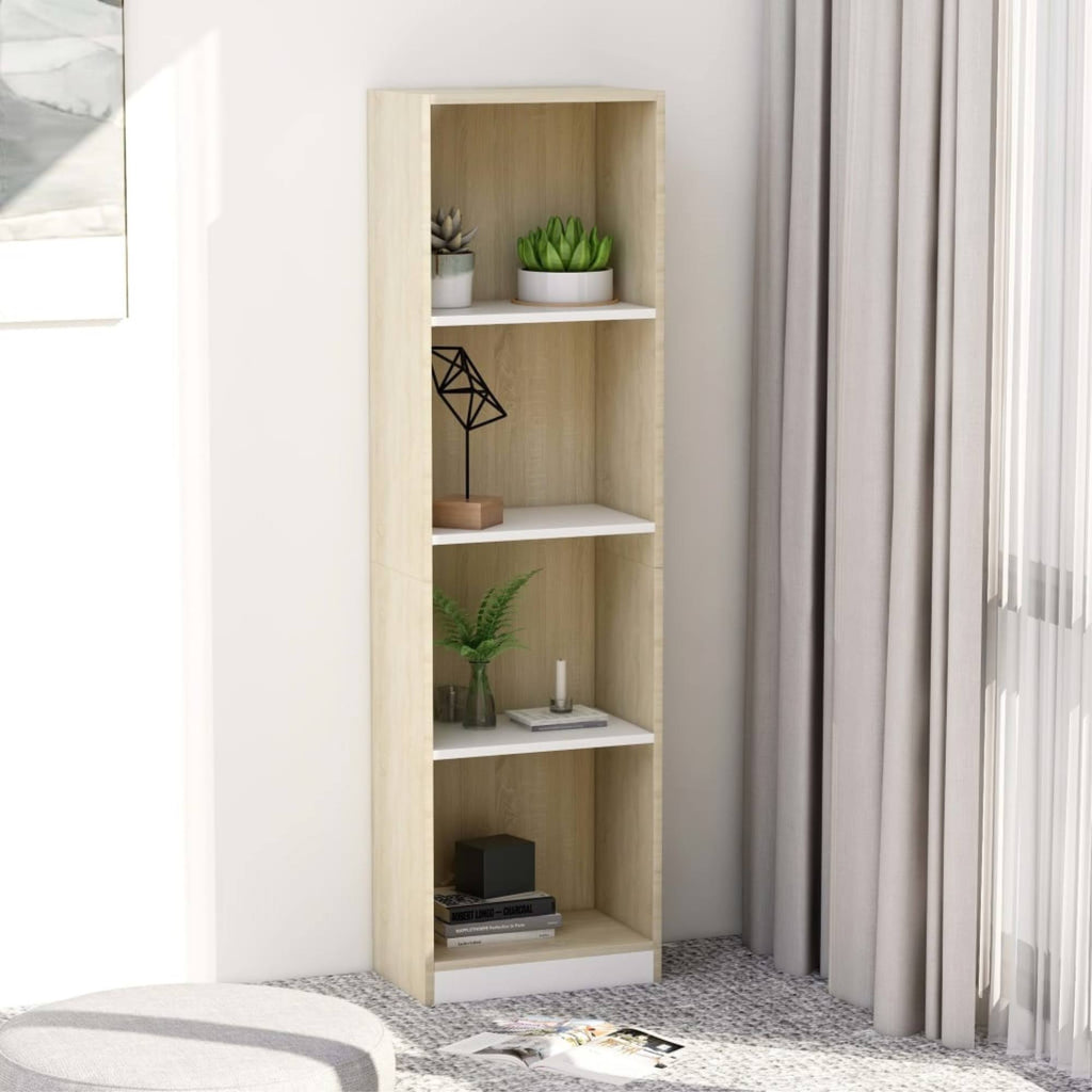 White 4-Tier Book Cabinet W636