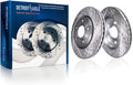 Front Drilled and Slotted Brake Rotors 2pc Set A322
