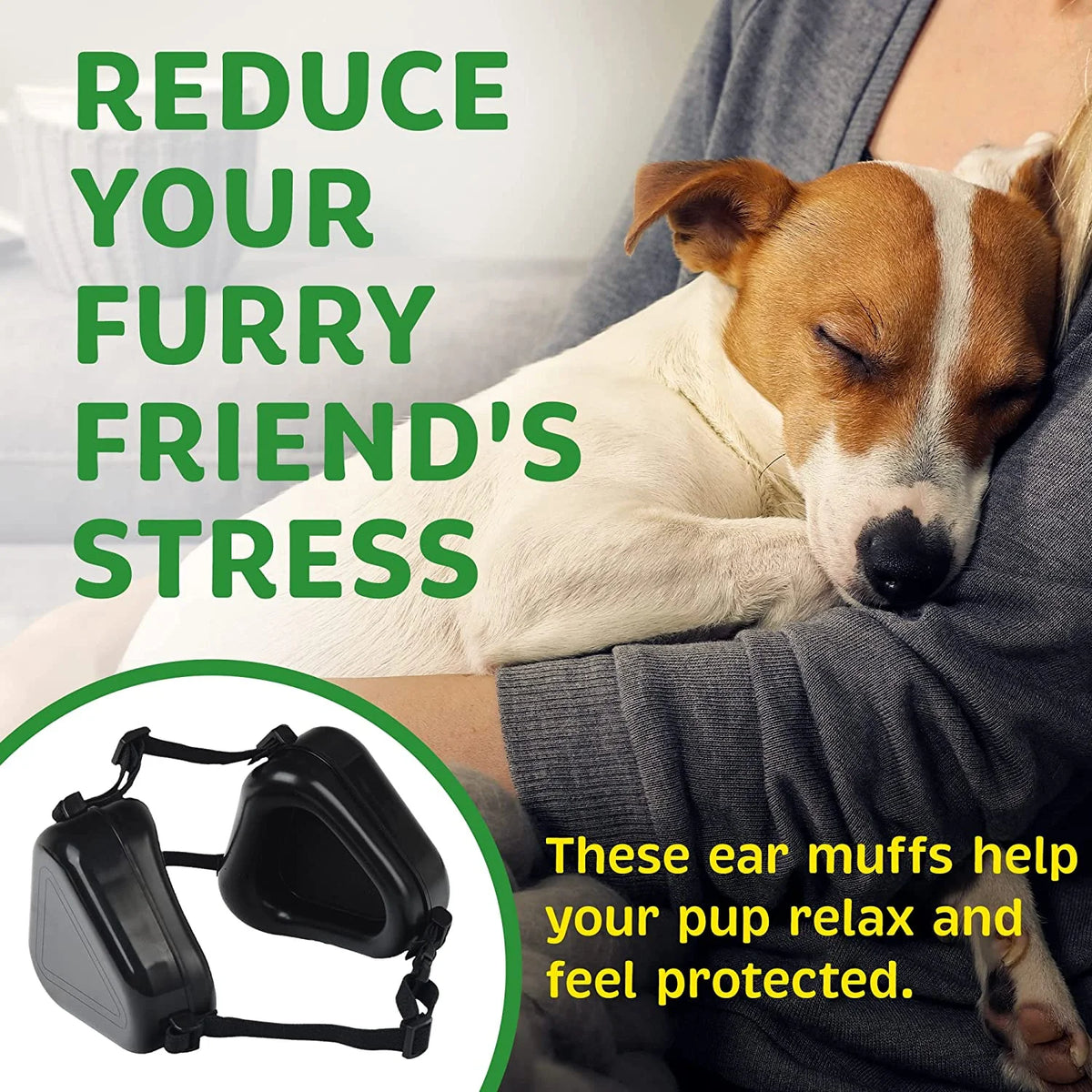[2 Pack] Dog Ear Muffs for Hearing Protection Q746041