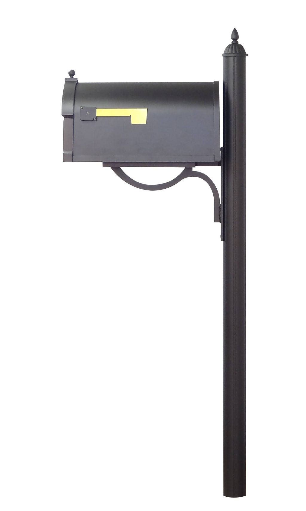 Black Curbside Mailbox with Locking Insert and Mailbox Post O3481