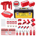 Lockout Tagout Kit with Safety Padlocks, Hasp, Breaker Lockout, Ball Valve Lockout, Steel Cable Lockout, Plug K765506