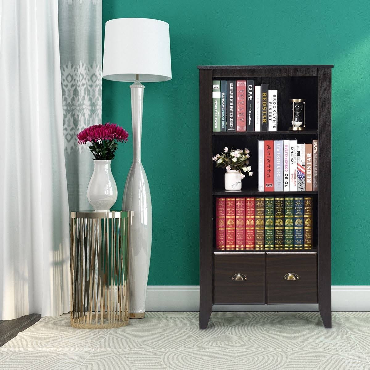 Antique Organizer Bookcase with 2 Drawers A43699