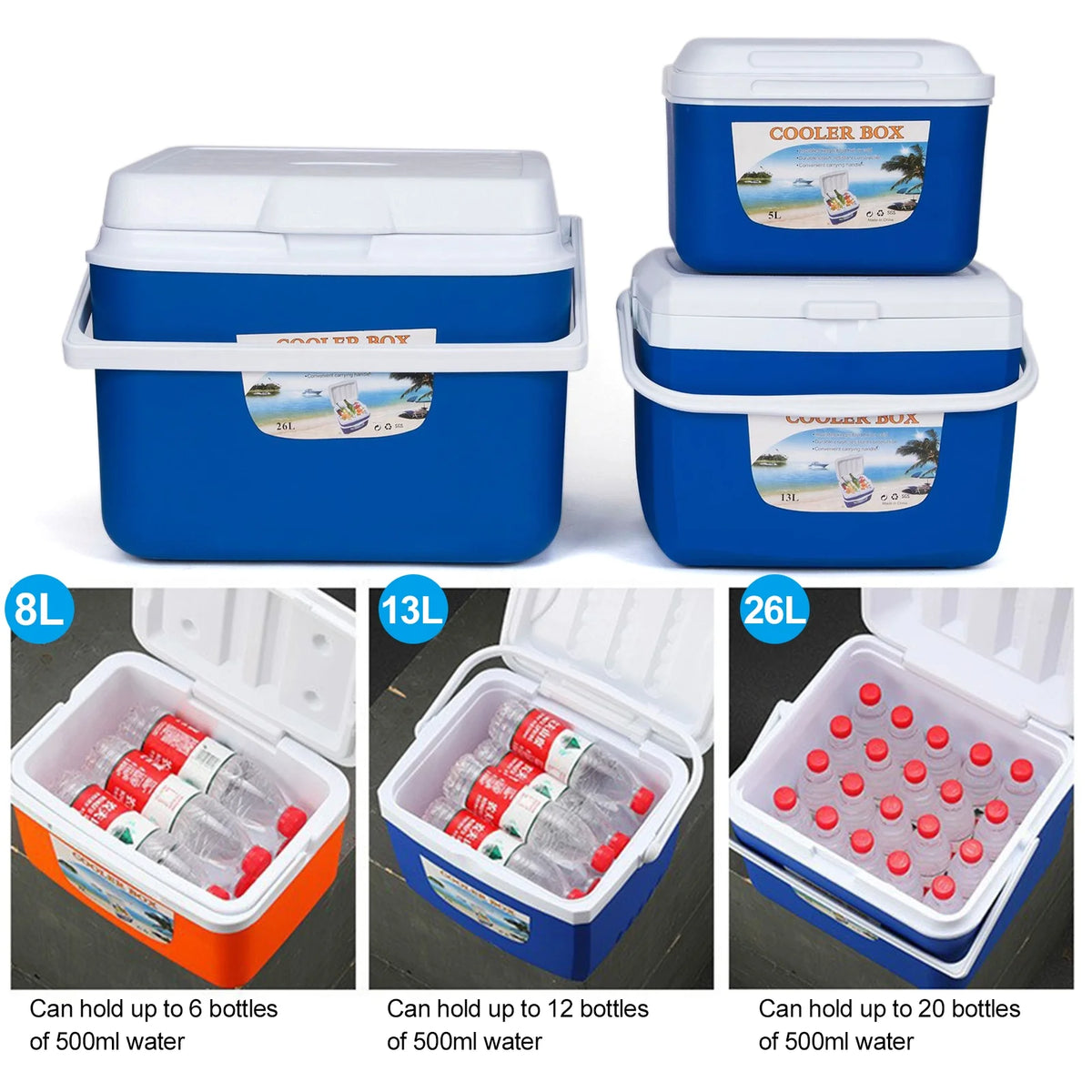 Portable Picnic Cooler Box 8L/13L/26L S60126