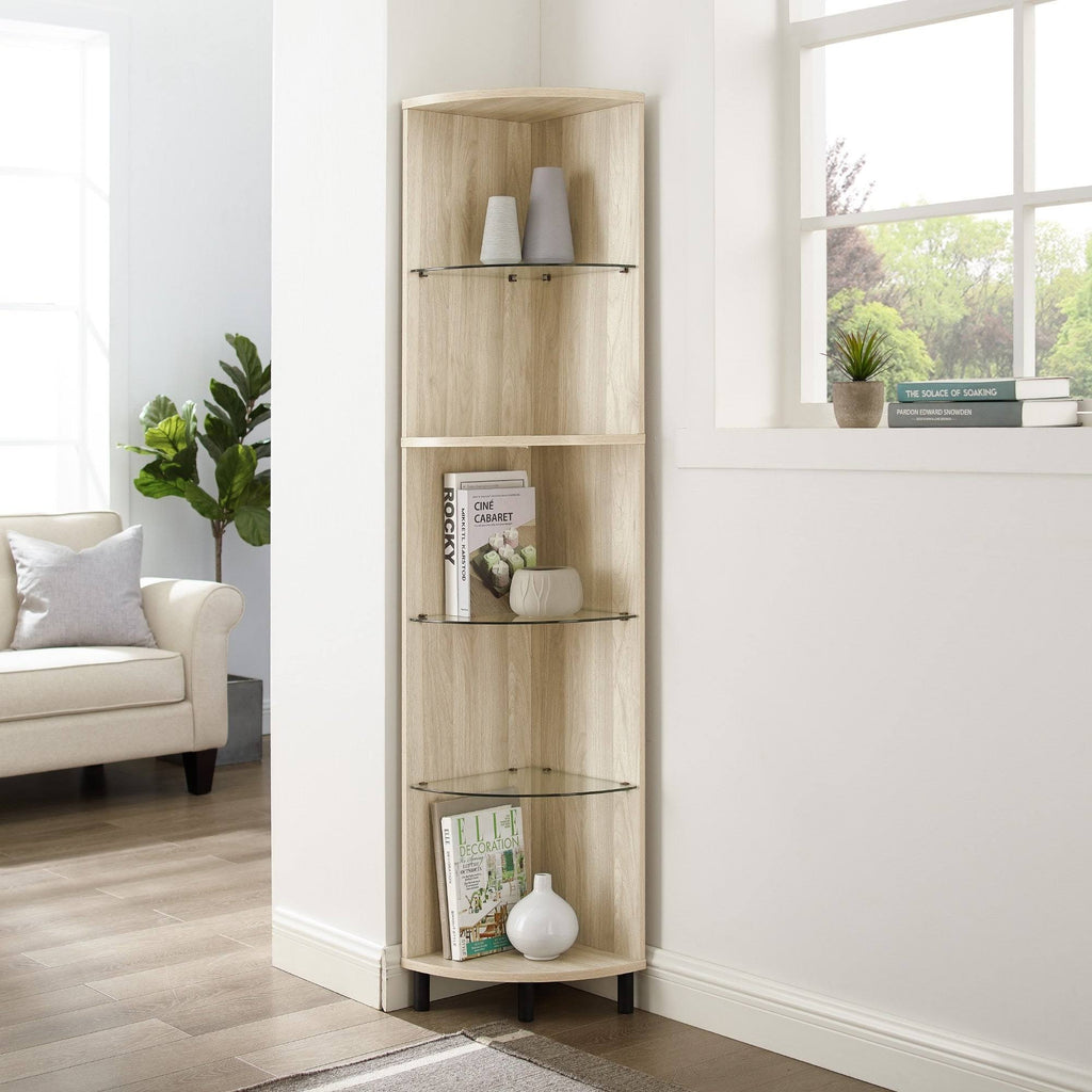 Birch Curved Front Corner Bookshelf K415297