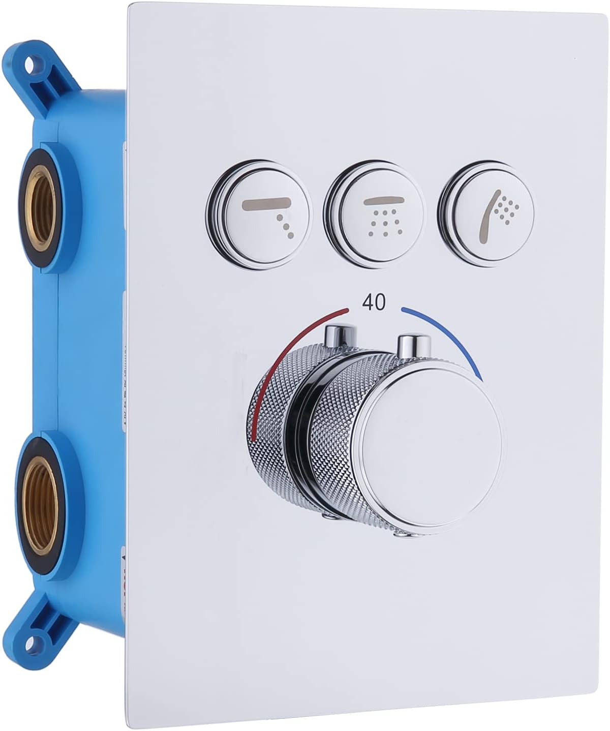 Polished Chrome 3 Way Shower Diverter Valve Brass Thermostatic Shower Mixing Mixer Valve Pressure Balancing Shower Valve Kit I337548