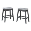 Solid Wood Saddle Stools in Gray (Set of 2) S40891