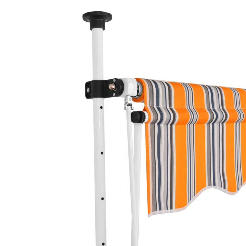 Yellow and Blue Stripes Manual Retractable Awning V420