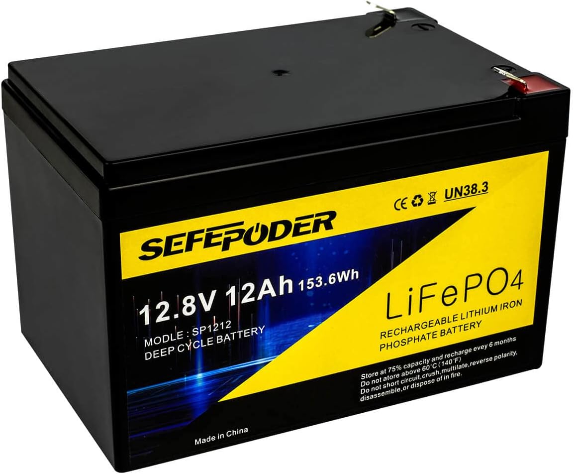 12V 8Ah Lifepo4 Lithium Ion Rechargeable Battery 2 Pack with Built-in 8A BMS P644559